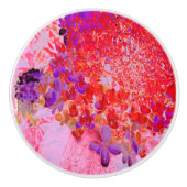 紫エレガントとオレンジのライムライトアジサイ セラミックノブ (正面)