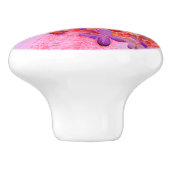 紫エレガントとオレンジのライムライトアジサイ セラミックノブ (側面)