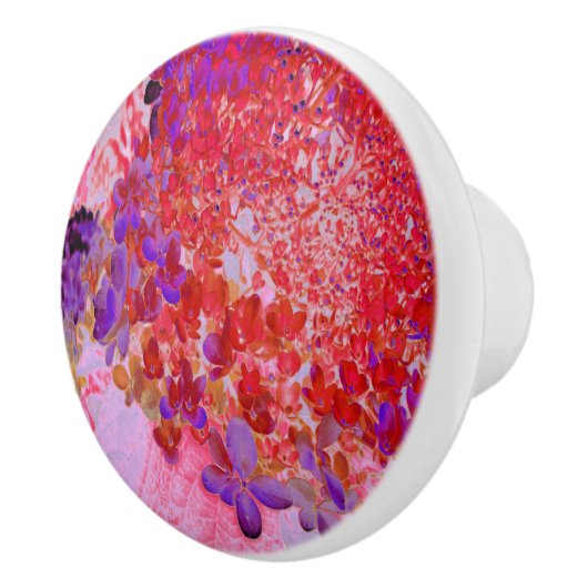 紫エレガントとオレンジのライムライトアジサイ セラミックノブ (右)