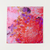 紫エレガントとオレンジのライムライトアジサイ タペストリー (正面(横))