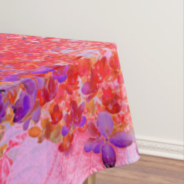 紫エレガントとオレンジのライムライトアジサイ テーブルクロス
