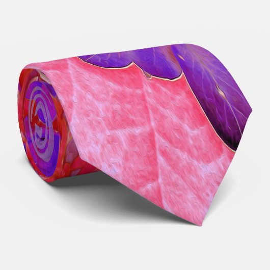 紫エレガントとオレンジのライムライトアジサイ ネクタイ (ロール)