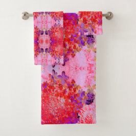 紫エレガントとオレンジのライムライトアジサイ バスタオルセット