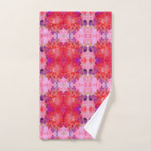 紫エレガントとオレンジのライムライトアジサイ バスタオルセット (ハンドタオル)