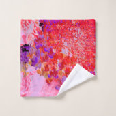 紫エレガントとオレンジのライムライトアジサイ バスタオルセット (ウォッシュタオル)