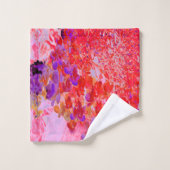 紫エレガントとオレンジのライムライトアジサイ バスタオルセット (ウォッシュタオル)