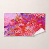 紫エレガントとオレンジのライムライトアジサイ バスタオルセット (ハンドタオル)