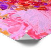 紫エレガントとオレンジのライムライトアジサイ ポスター (角)