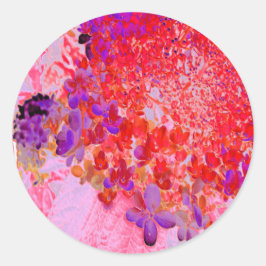 紫エレガントとオレンジのライムライトアジサイ ラウンドシール
