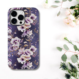 紫エレガントとクリームオーキッドフローラ Case-Mate iPhone 14 PRO MAXケース