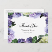 紫エレガントとラベンダーの水彩紫陽花 ポストカード (正面/裏面)