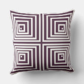 紫エレガントと白の角付きボックスパターン クッション (裏面)