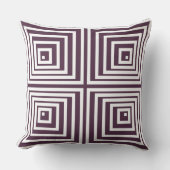 紫エレガントと白の角付きボックスパターン クッション (正面)