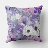 紫エレガントと紫の野花とモノグラム クッション (裏面)