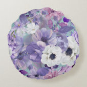 紫エレガントと紫の野花と空 ラウンドクッション (裏面)