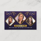 紫エレガントと金ゴールドのアフリカの髪の組み合わせ写真 名刺 (裏面)