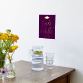 紫エレガントと金ゴールドの卒業証明書と贈り物 箔ポスター (レイダウン (キッチン))