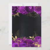 紫エレガントと金ゴールドの花のSweet sixteen 招待状 (裏面)