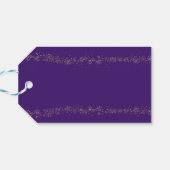 紫エレガントと金ゴールドの葉の恩恵 ギフトタグ (裏面横)
