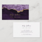 紫エレガントと金ゴールドのagateの名刺 名刺 (正面/裏面)