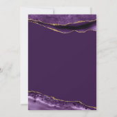 紫エレガントと金ゴールドのAgate Letsパーティー 招待状 (裏面)