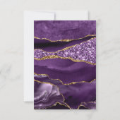 紫エレガントと金ゴールドグリッターアゲ結婚ート 出欠カード (裏面)