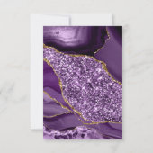 紫エレガントと金ゴールドグリッターアゲ結婚ート 出欠カード (裏面)