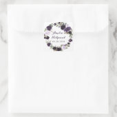 紫エレガントと金ゴールドグリーンリーフのフローラ結婚ズ スクエアシール (バッグ)