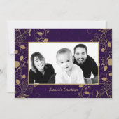 紫エレガントと金ゴールド写真 シーズンカード (正面)