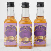 紫エレガントと金ゴールド リキュールボトルラベル (ボトル)