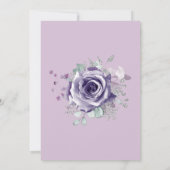 紫エレガントと銀結婚の 招待状 (裏面)