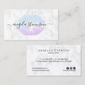 紫エレガントと青のグリッター 名刺 (正面/裏面)