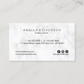 紫エレガントと青のグリッター 名刺 (裏面)