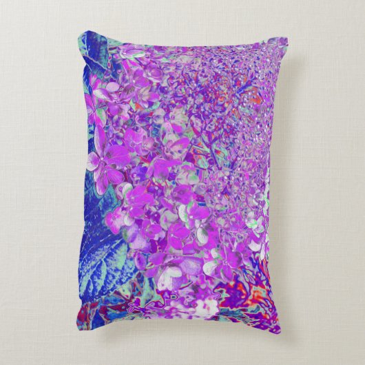 紫エレガントと青のライムライトアジサイ アクセントクッション (裏面(縦))