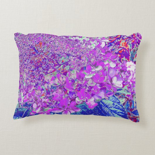 紫エレガントと青のライムライトアジサイ アクセントクッション (裏面)