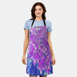 紫エレガントと青のライムライトアジサイ エプロン