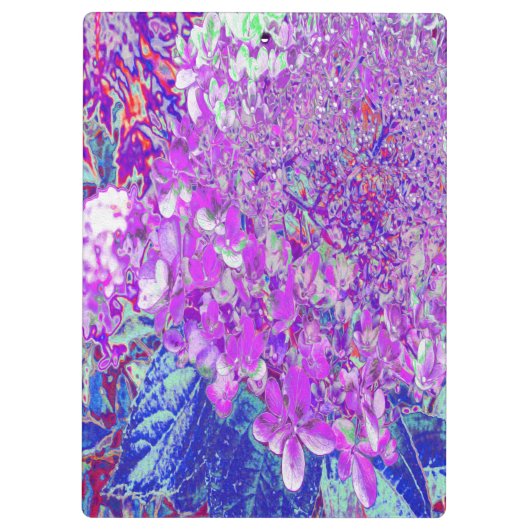 紫エレガントと青のライムライトアジサイ クリップボード (裏面)