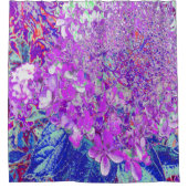 紫エレガントと青のライムライトアジサイ シャワーカーテン (正面)