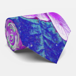 紫エレガントと青のライムライトアジサイ ネクタイ