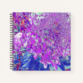 紫エレガントと青のライムライトアジサイ ノートブック (正面)