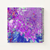 紫エレガントと青のライムライトアジサイ ノートブック (裏面)