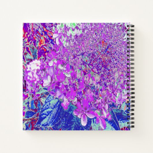 紫エレガントと青のライムライトアジサイ ノートブック (裏面)