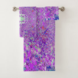 紫エレガントと青のライムライトアジサイ バスタオルセット