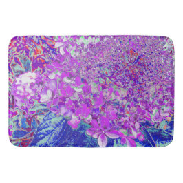 紫エレガントと青のライムライトアジサイ バスマット