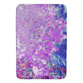 紫エレガントと青のライムライトアジサイ バスマット (正面縦)