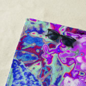 紫エレガントと青のライムライトアジサイ ビーチタオル (インサイチュ)