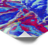 紫エレガントと青のライムライトアジサイ ポスター (コーナー)