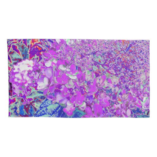 紫エレガントと青のライムライトアジサイ 枕カバー (裏面-右)