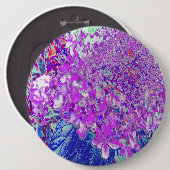 紫エレガントと青のライムライトアジサイ 缶バッジ (正面&裏面)