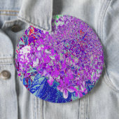 紫エレガントと青のライムライトアジサイ 缶バッジ (インサイチュ)